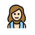 woman in steamy room: light skin tone on OpenMoji