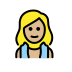 woman in steamy room: medium-light skin tone on OpenMoji