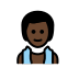 man in steamy room: dark skin tone on OpenMoji