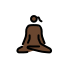 woman in lotus position: dark skin tone on OpenMoji