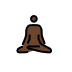 man in lotus position: dark skin tone on OpenMoji