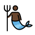 merman: dark skin tone on OpenMoji