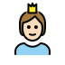 person with crown: light skin tone on OpenMoji