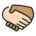 handshake: light skin tone, medium skin tone on OpenMoji