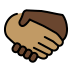 handshake: medium skin tone, dark skin tone on OpenMoji