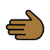 leftwards hand: medium-dark skin tone on OpenMoji