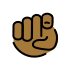 index pointing at the viewer: medium-dark skin tone on OpenMoji