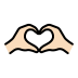 heart hands: light skin tone on OpenMoji