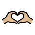 heart hands: medium-light skin tone on OpenMoji