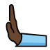 leftwards pushing hand: dark skin tone on OpenMoji