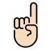 index pointing up: light skin tone on OpenMoji