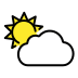 sun behind cloud on OpenMoji