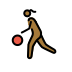 woman bouncing ball: medium-dark skin tone on OpenMoji