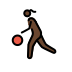 woman bouncing ball: dark skin tone on OpenMoji