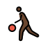 man bouncing ball: dark skin tone on OpenMoji
