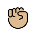 raised fist: medium-light skin tone on OpenMoji