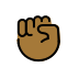 raised fist: medium-dark skin tone on OpenMoji