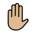 raised hand: medium-light skin tone on OpenMoji