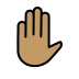 raised hand: medium skin tone on OpenMoji