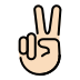 victory hand: light skin tone on OpenMoji