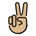 victory hand: medium-light skin tone on OpenMoji