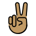 victory hand: medium skin tone on OpenMoji