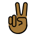 victory hand: medium-dark skin tone on OpenMoji