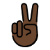 victory hand: dark skin tone on OpenMoji
