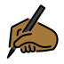 writing hand: medium-dark skin tone on OpenMoji