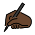 writing hand: dark skin tone on OpenMoji