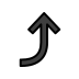 right arrow curving up on OpenMoji