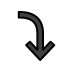 right arrow curving down on OpenMoji