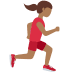 woman running facing right: medium-dark skin tone on Twitter/X