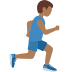 man running facing right: medium-dark skin tone on Twitter/X