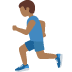 man running: medium-dark skin tone on Twitter/X