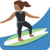 woman surfing: medium-dark skin tone on Twitter/X