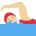 woman swimming: medium-light skin tone on Twitter/X