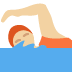 person swimming: medium-light skin tone on Twitter/X