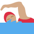 woman swimming: medium skin tone on Twitter/X