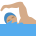 man swimming: medium skin tone on Twitter/X
