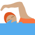 person swimming: medium skin tone on Twitter/X