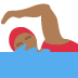 woman swimming: medium-dark skin tone on Twitter/X