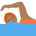 person swimming: medium-dark skin tone on Twitter/X