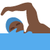man swimming: dark skin tone on Twitter/X