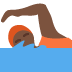 person swimming: dark skin tone on Twitter/X