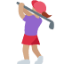 woman golfing: medium skin tone on Twitter/X