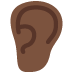 ear: dark skin tone on Twitter/X