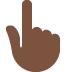 backhand index pointing up: dark skin tone on Twitter/X
