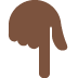 backhand index pointing down: dark skin tone on Twitter/X