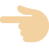 backhand index pointing left: medium-light skin tone on Twitter/X